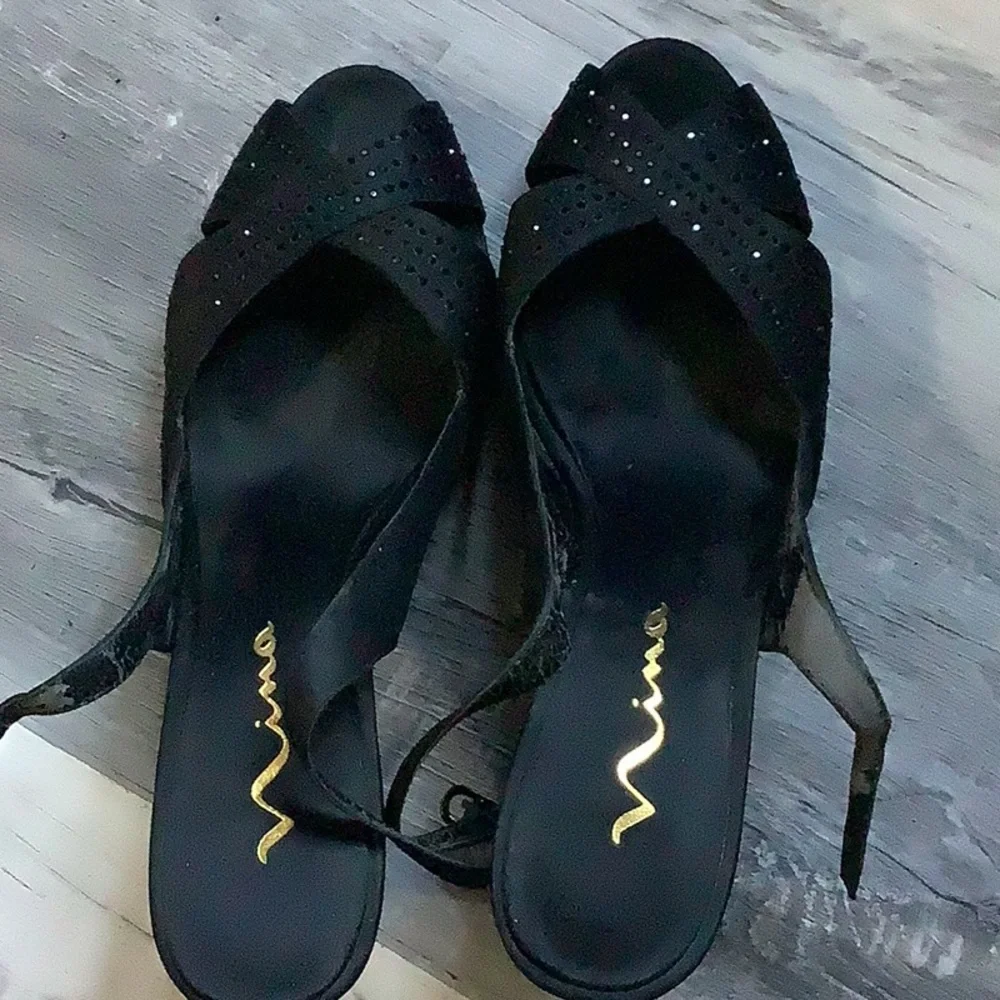 MIA Black Slingback Heels with Cutout Design - Picture 9 of 9